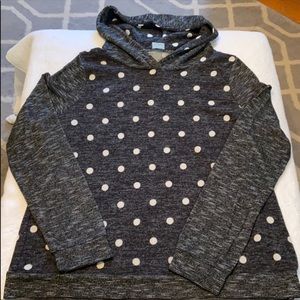 Kaileigh polka dot hoodie. Black and white. Size large.
